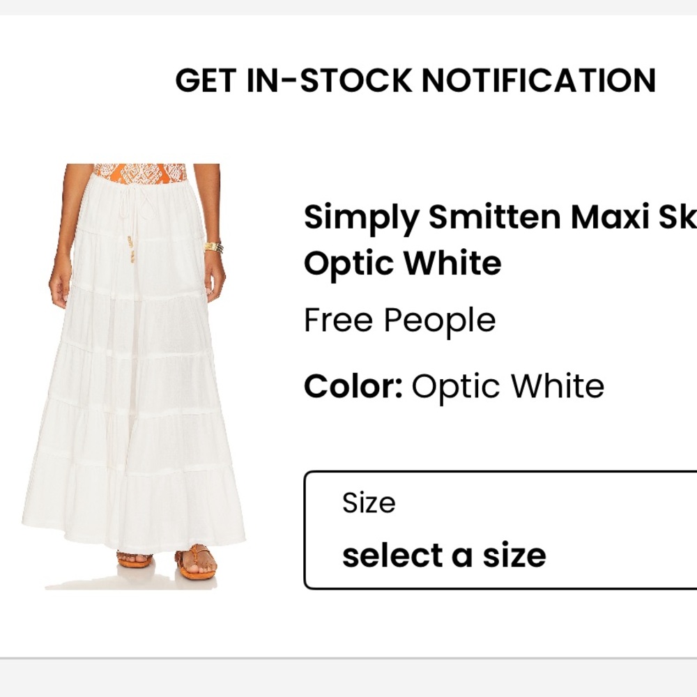 Free people white maxi skirt